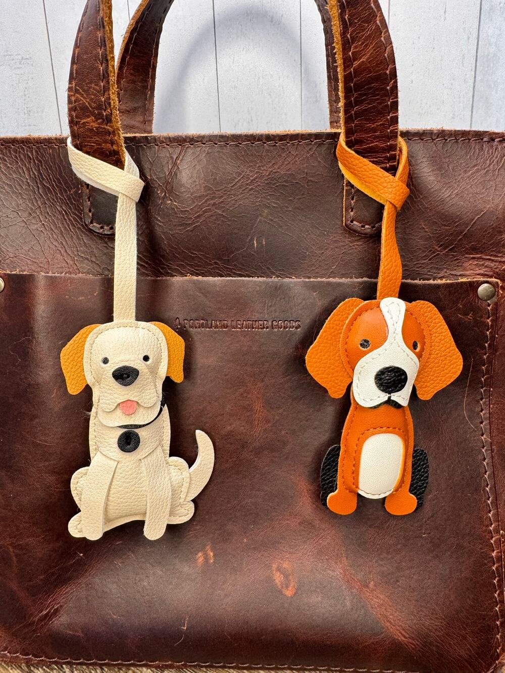 Hound Dog Bag Charm Bundle Set of 2 Dog Lover Purse Charms Vegan Bag Charms New!